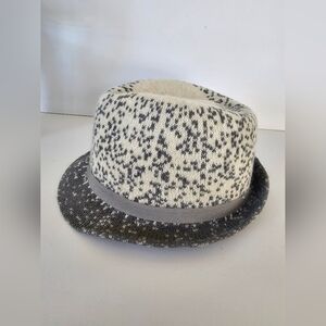 BCBGeneration Gray Marled Angora Blend Knit Fedora Hat - NWT